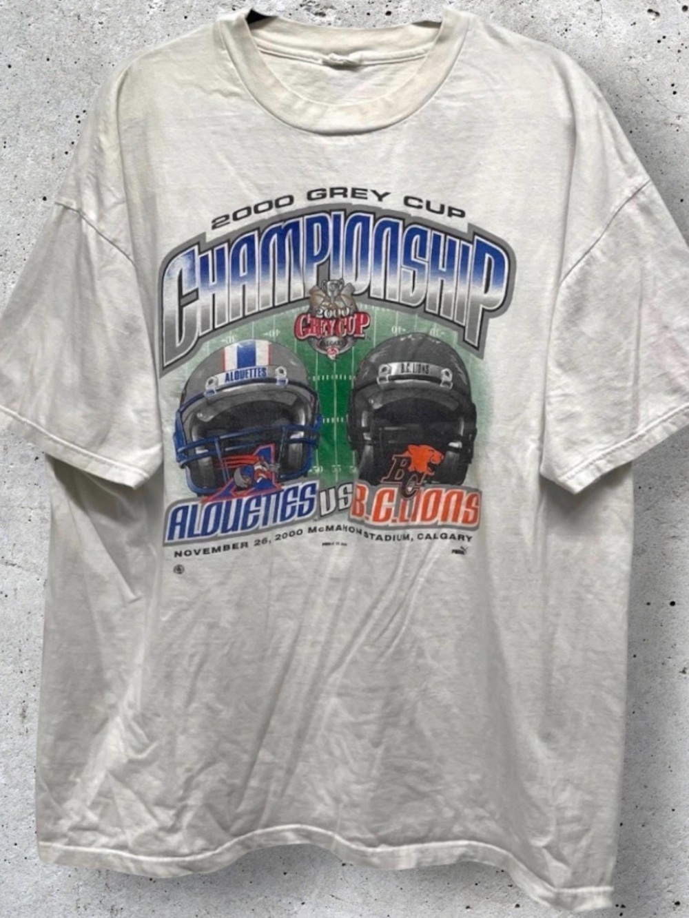Vintage 2000 Montreal Alouettes VS BC Lions 88th Grey Cup Championship T-Shirt